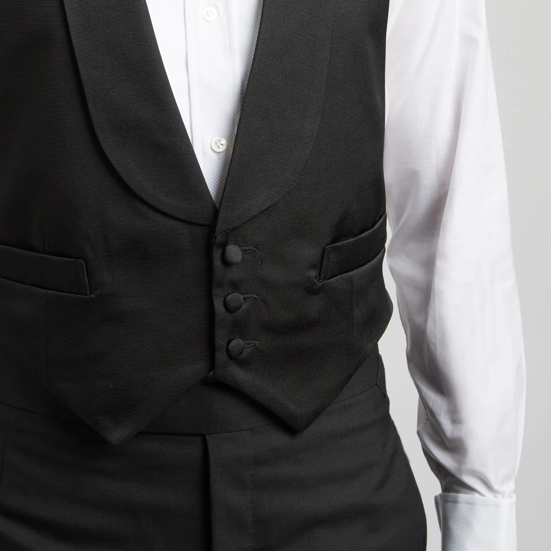 Faille Silk Waistcoat in Black - Image 5