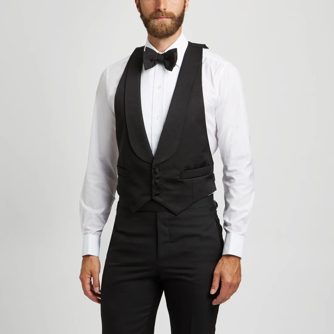 Faille Silk Waistcoat in Black - Image 6