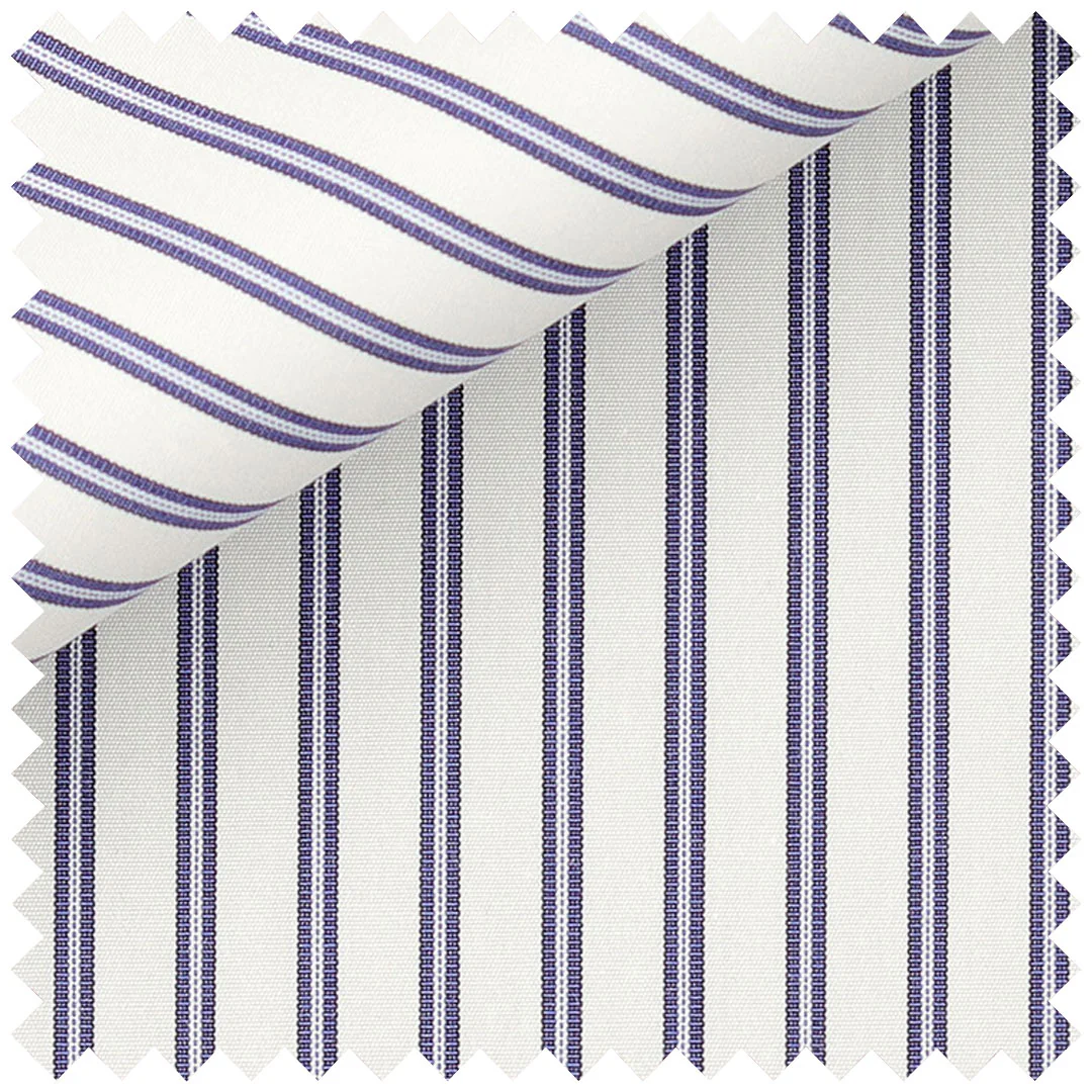 Fine Stripe in Navy and White - Image 2
