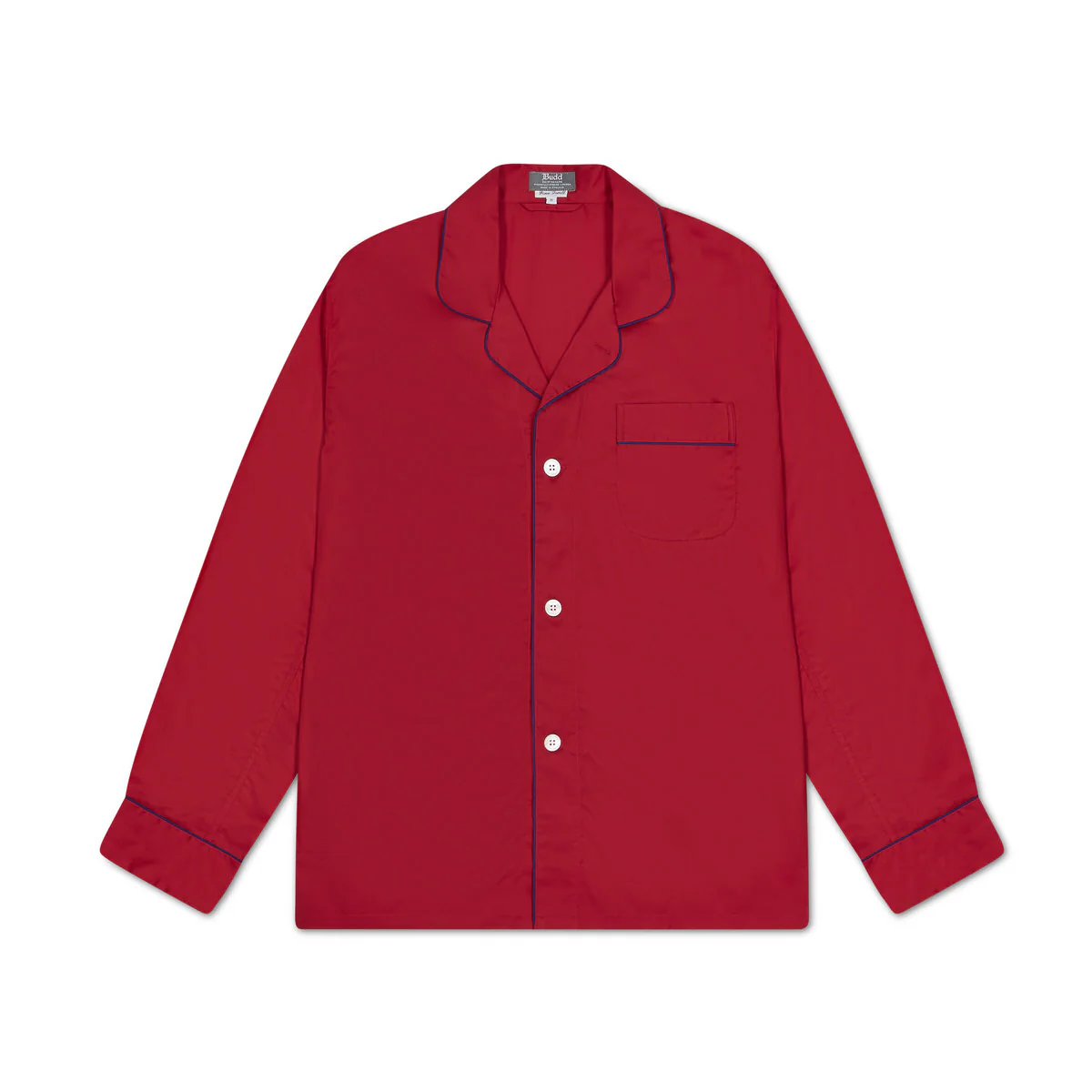 Men's Fine Twill Cotton Pyjamas in Cardinal Red - Image 3