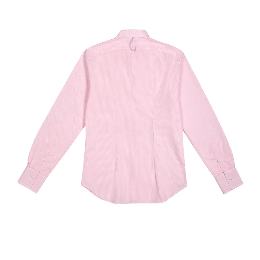 Frank Striped Cotton Pleated Shirt in Pink - Image 4