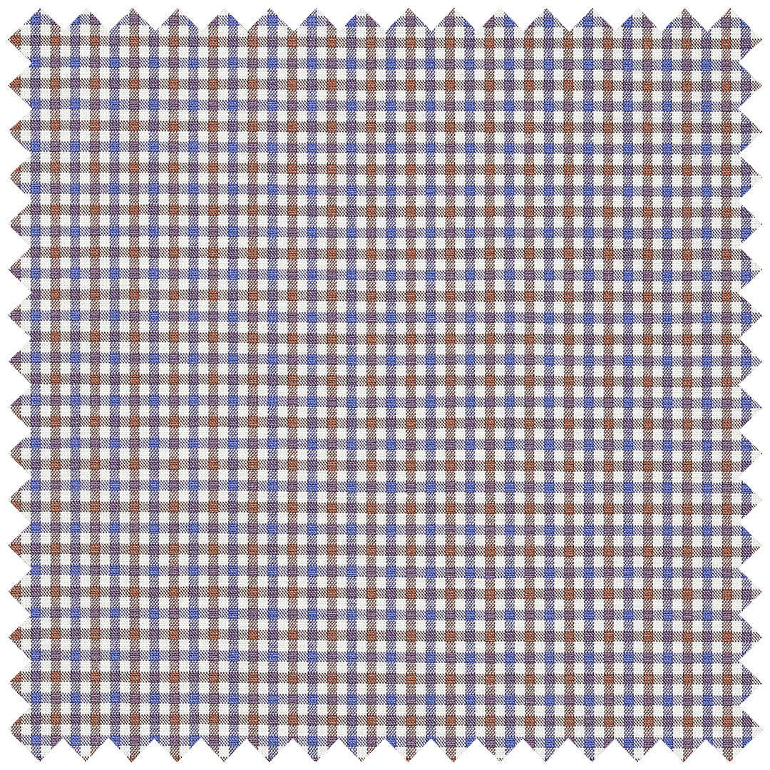 Gingham Multi Coloured Check in Brown and Blue