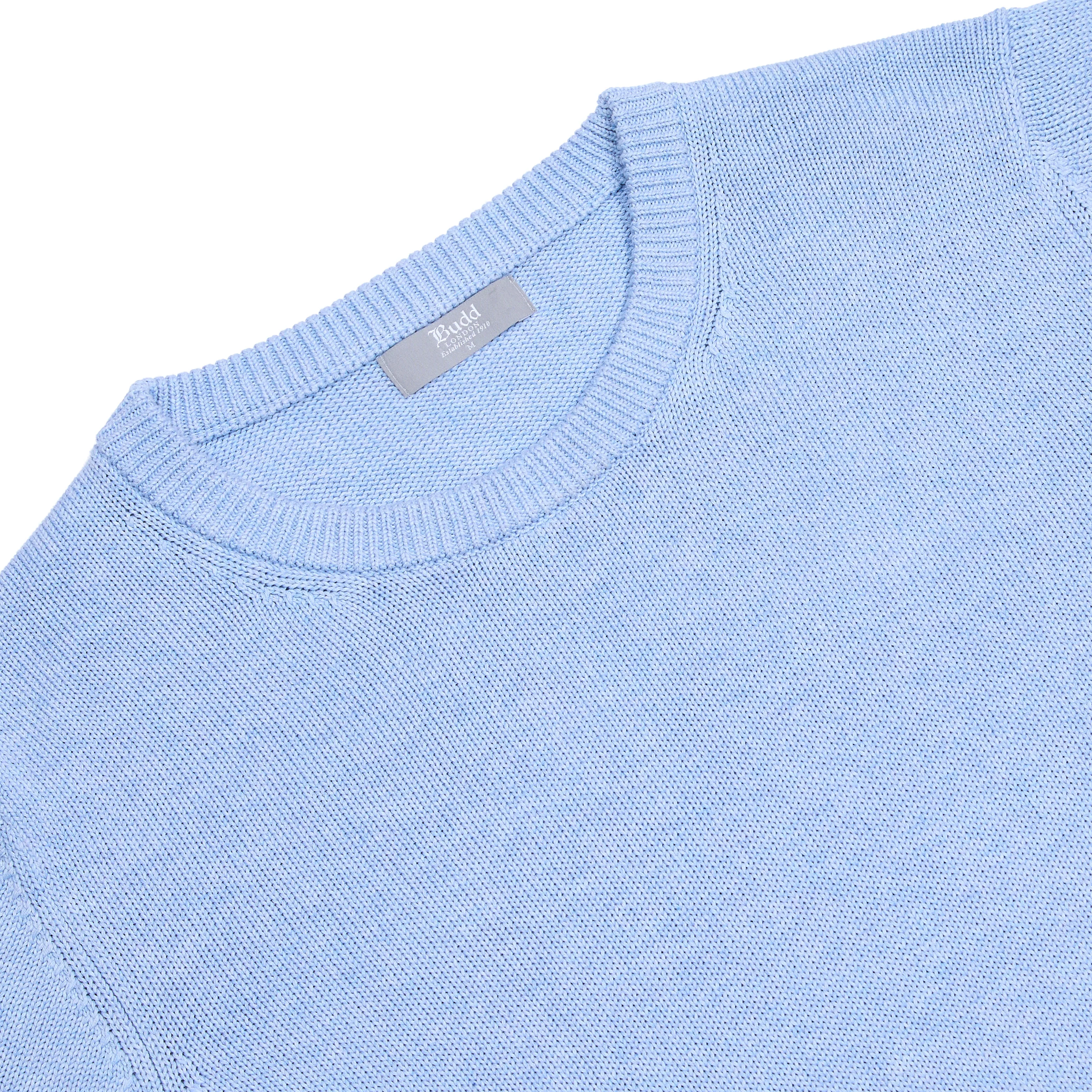 Hayle Cotton Relaxed Knit Crew Neck Jumper in Capri - Image 3