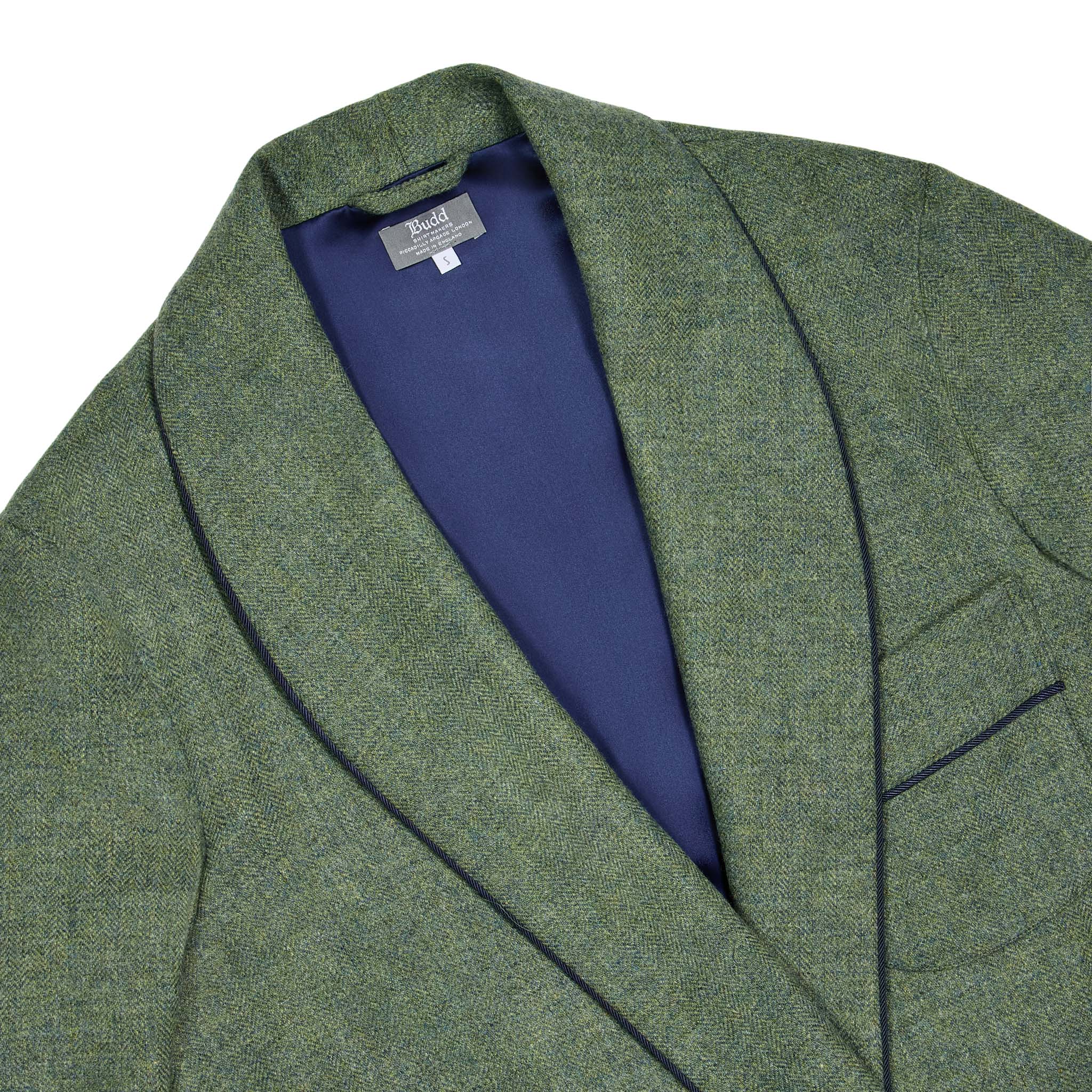 Heritage Tweed Silk Lined Dressing Gown in Cheviot Green - Image 3