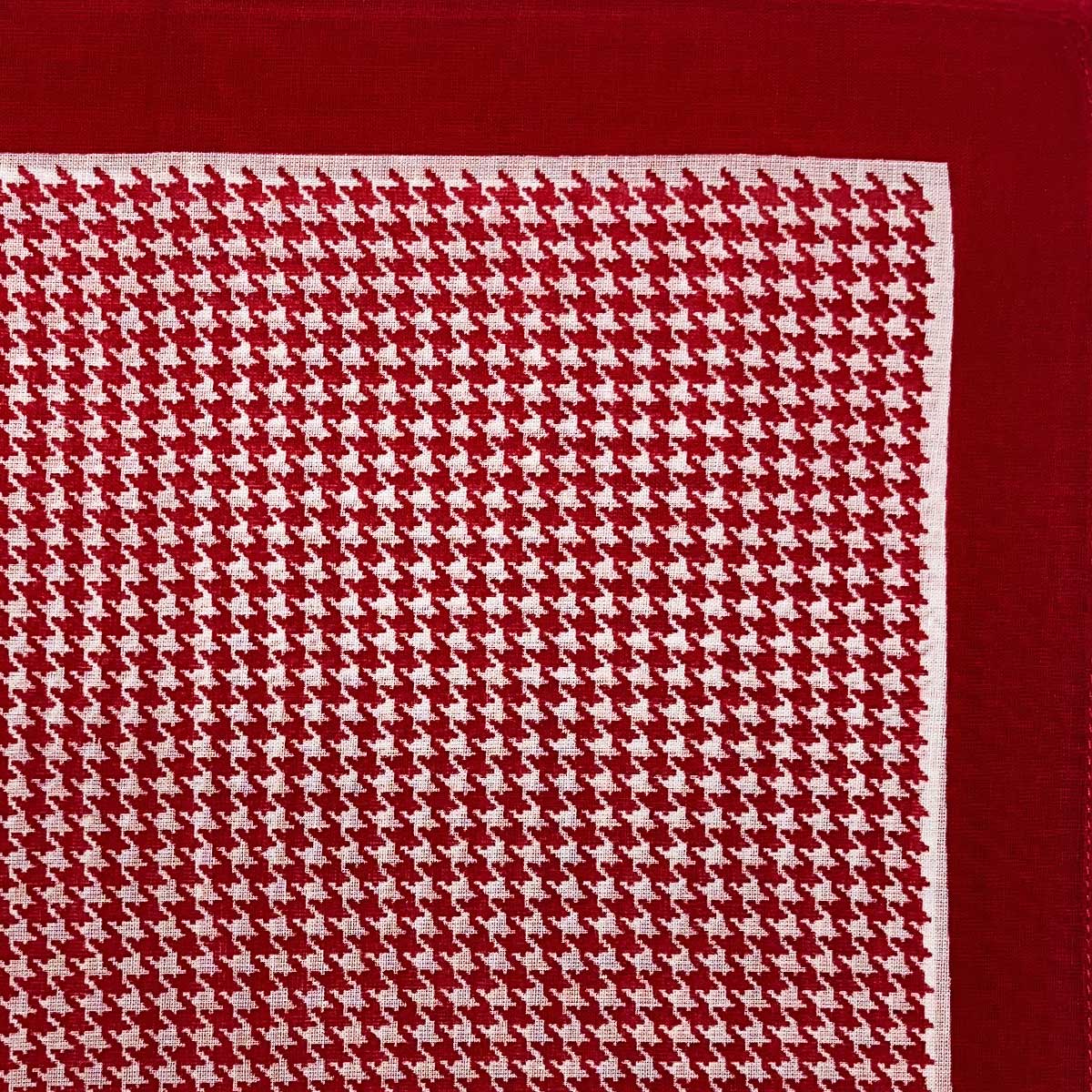 Italian Cotton Dogtooth Handkerchief in Red - Image 2