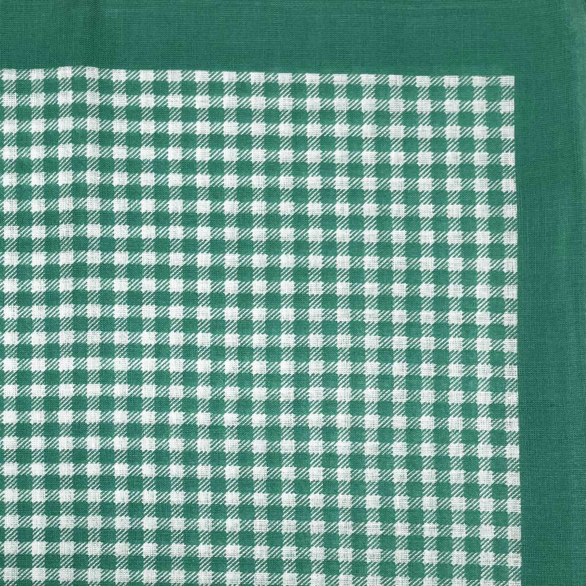 Italian Cotton Large Gingham Handkerchief in Jade - Image 2