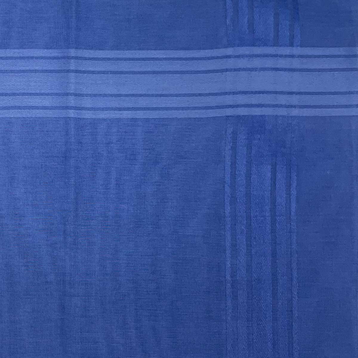 Italian Cotton Satin Border Bandana Handkerchief in Cornflower - Image 2