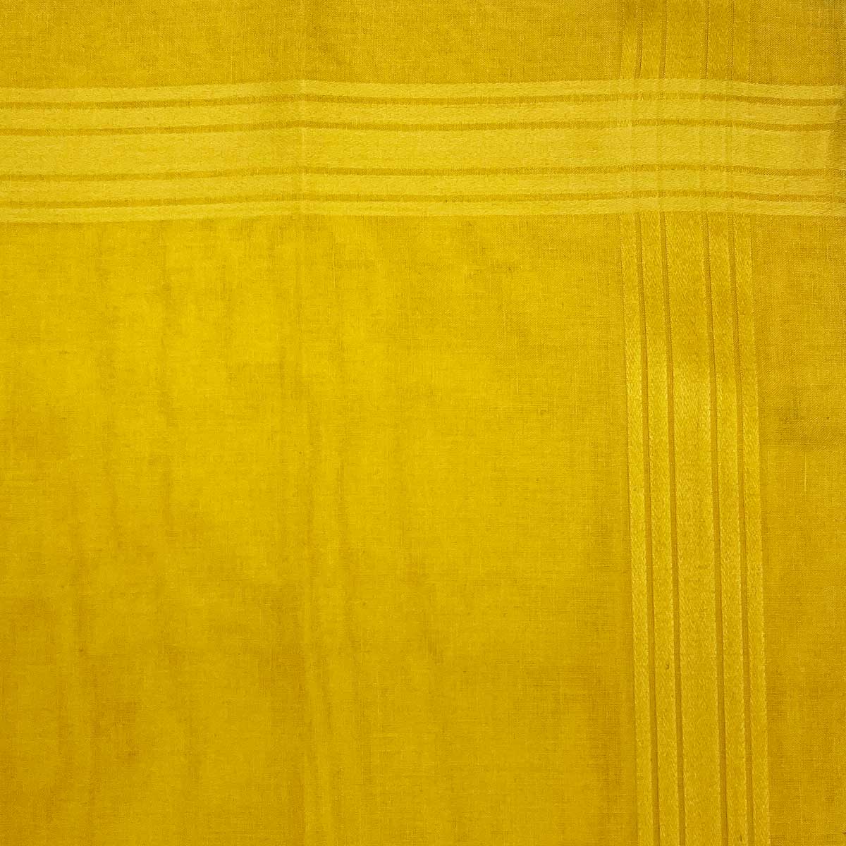 Italian Cotton Satin Border Bandana Handkerchief in Lemon Yellow - Image 2