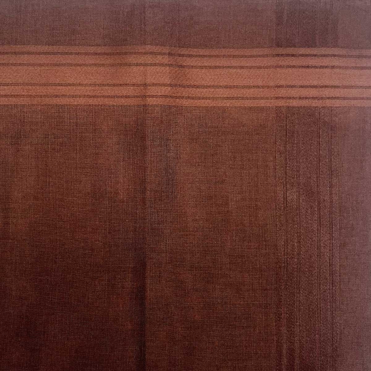 Italian Cotton Satin Border Bandana Handkerchief in Umber Brown - Image 2