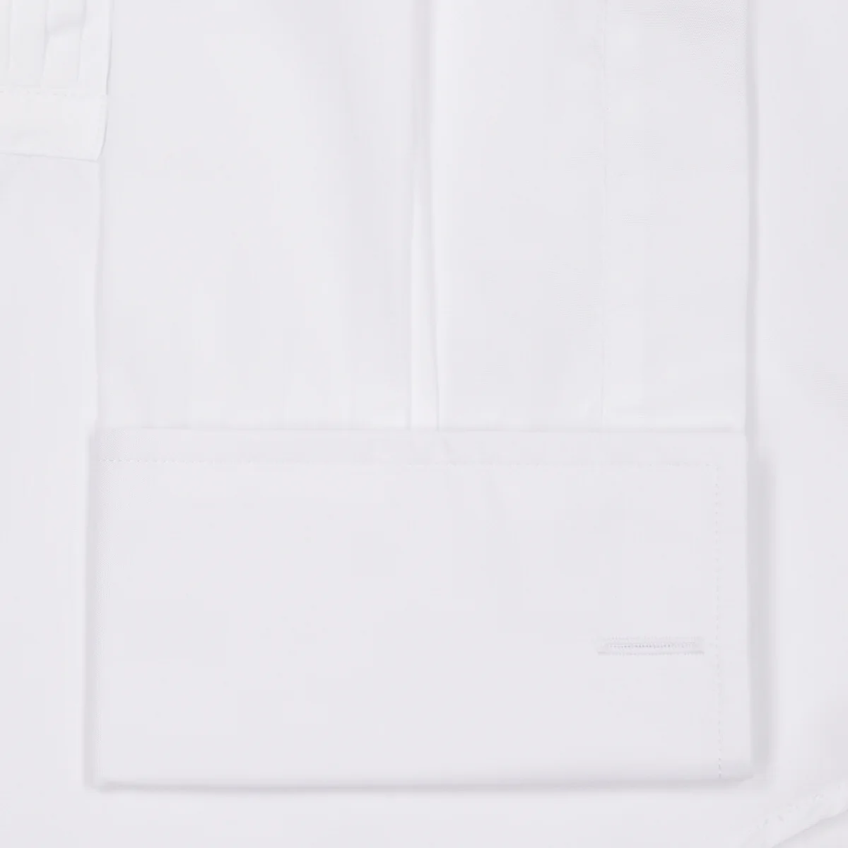Kirby Allison x Budd Tailored Fit Hand Pleated Poplin Dress Shirt in White - Image 6
