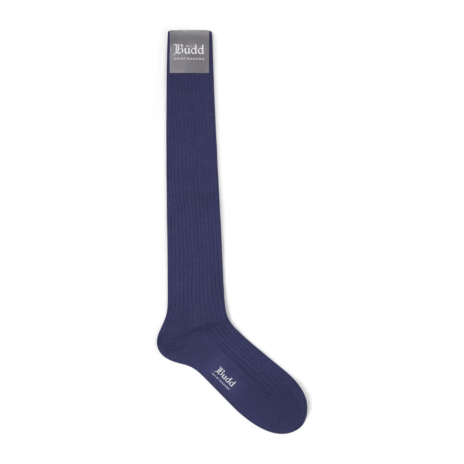 Long Wool and Silk Socks in Blue