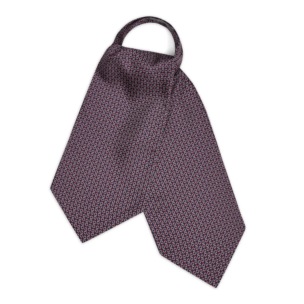 Looping Foulard Silk Cravat in Navy
