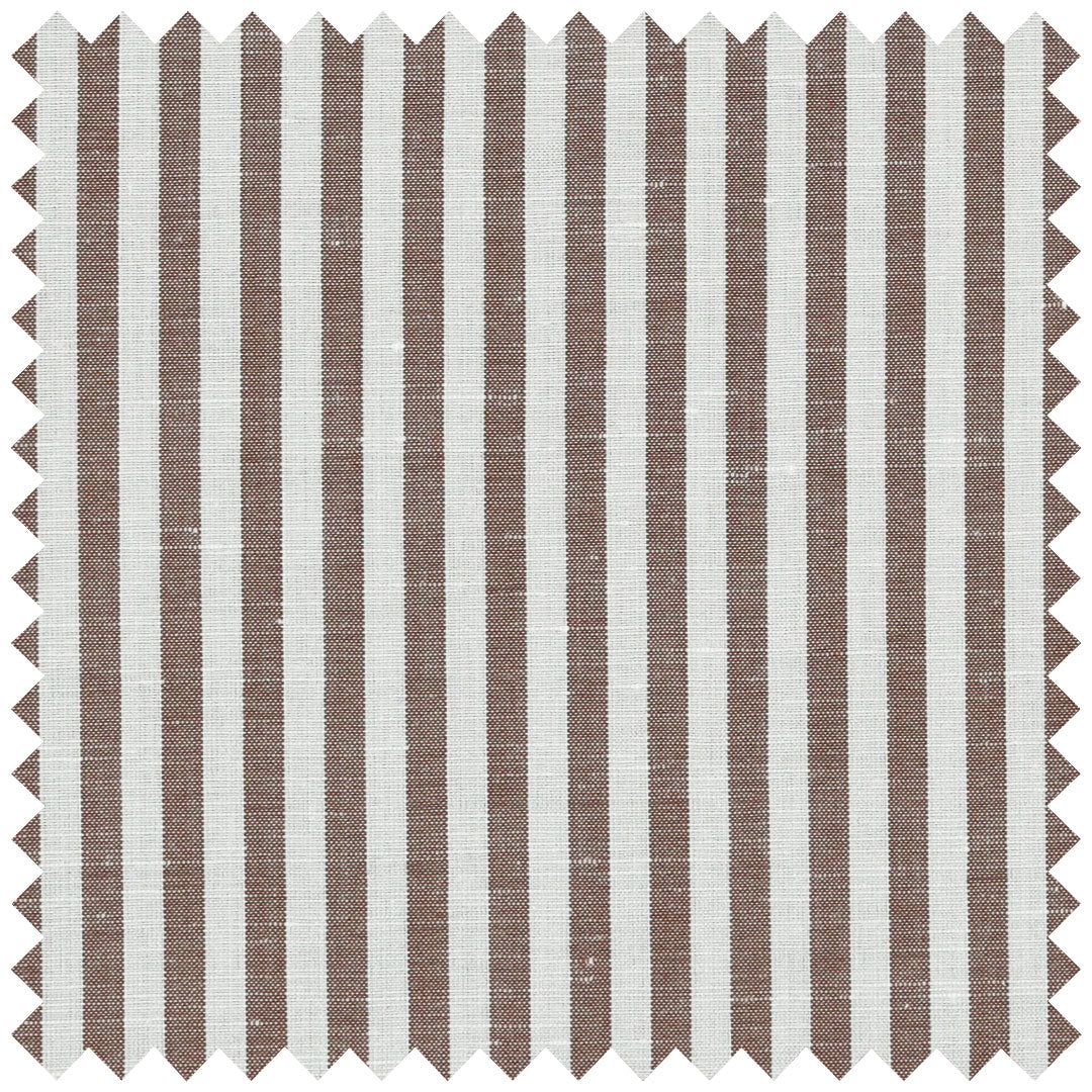 Loro Piana  Brown Cotton and Linen Bengal Stripe - Image 2