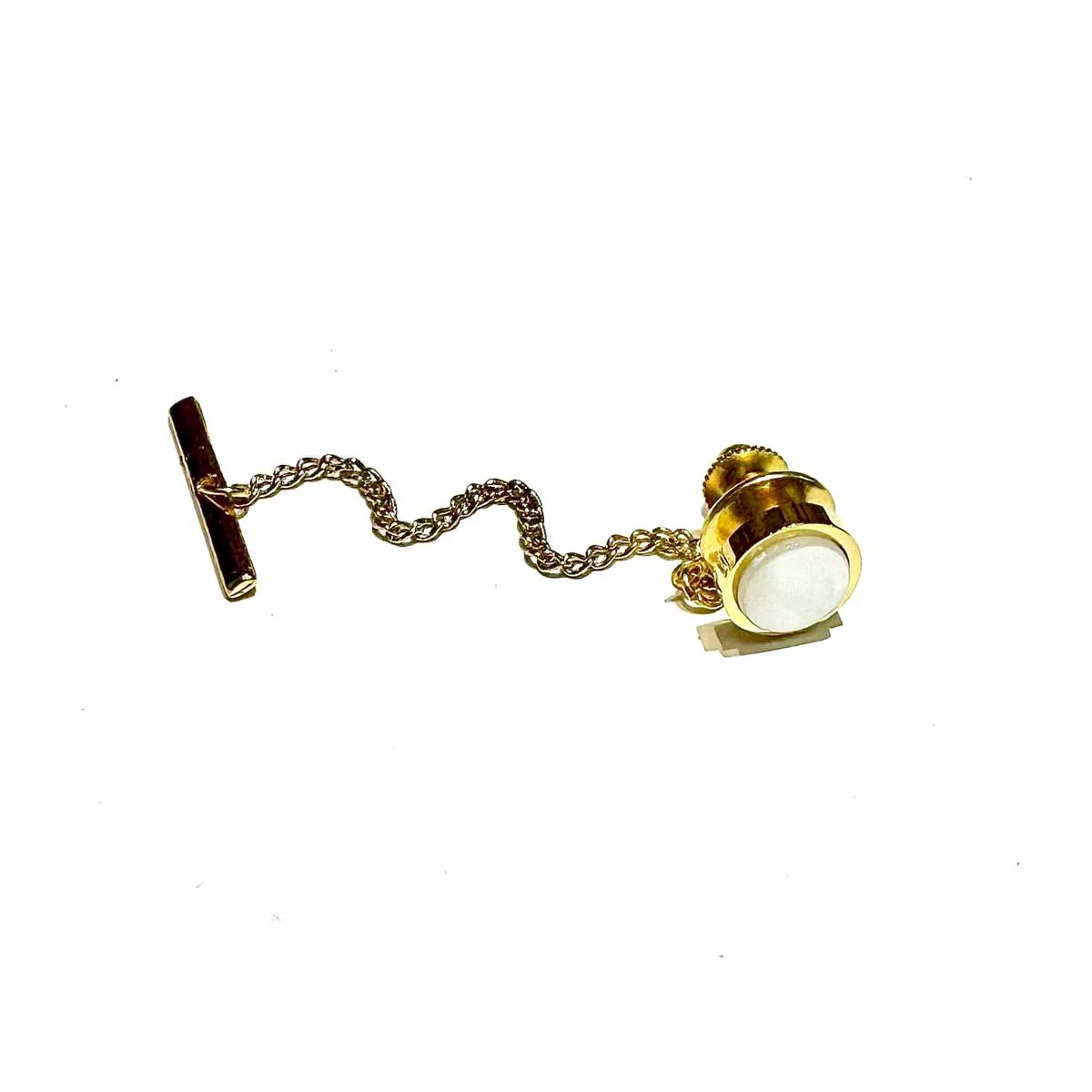 Mother of Pearl and Gilt Tie Tack