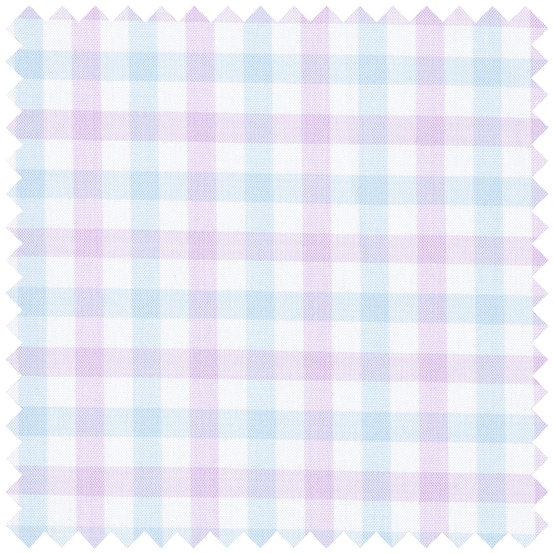 Multi Coloured Gingham Check in Sky Blue and Lilac