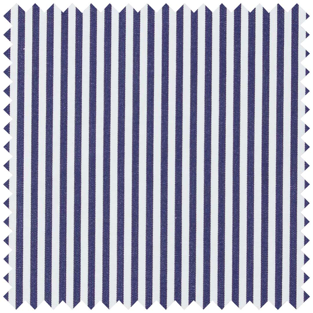 Navy Poplin Bengal Stripe