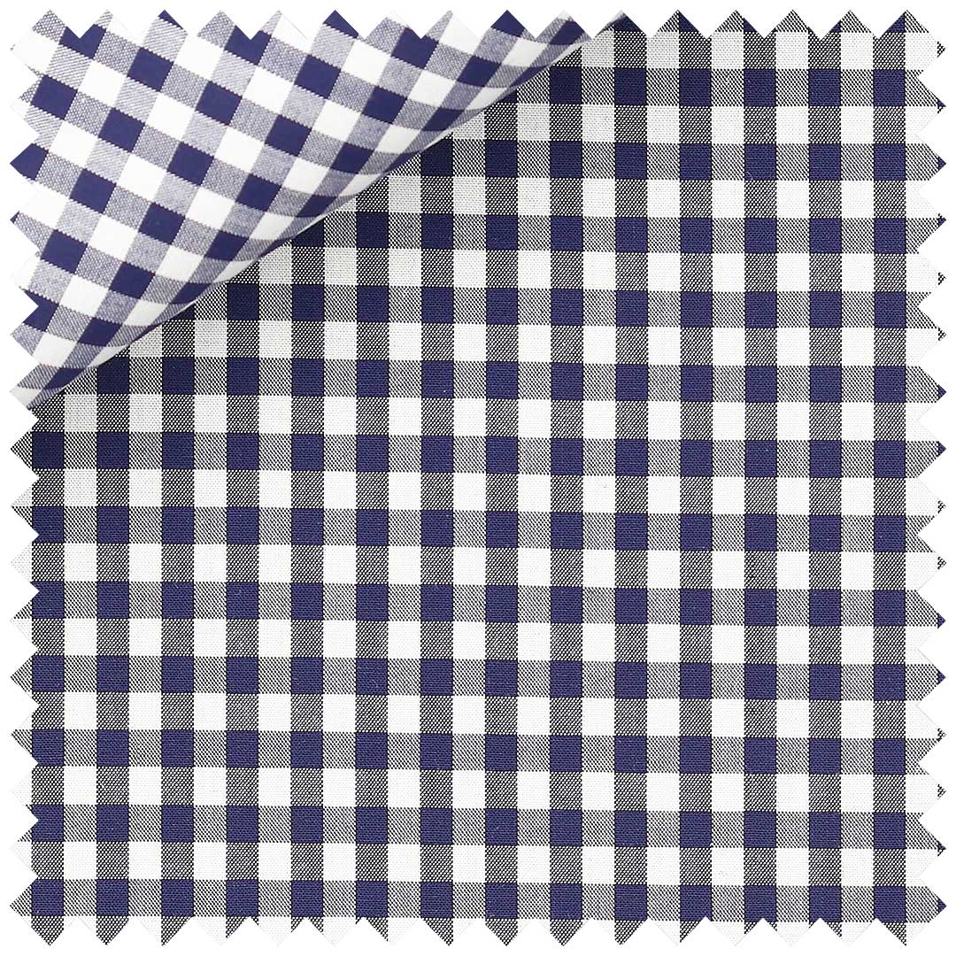 Navy Mercerised Zephir Check - Image 2