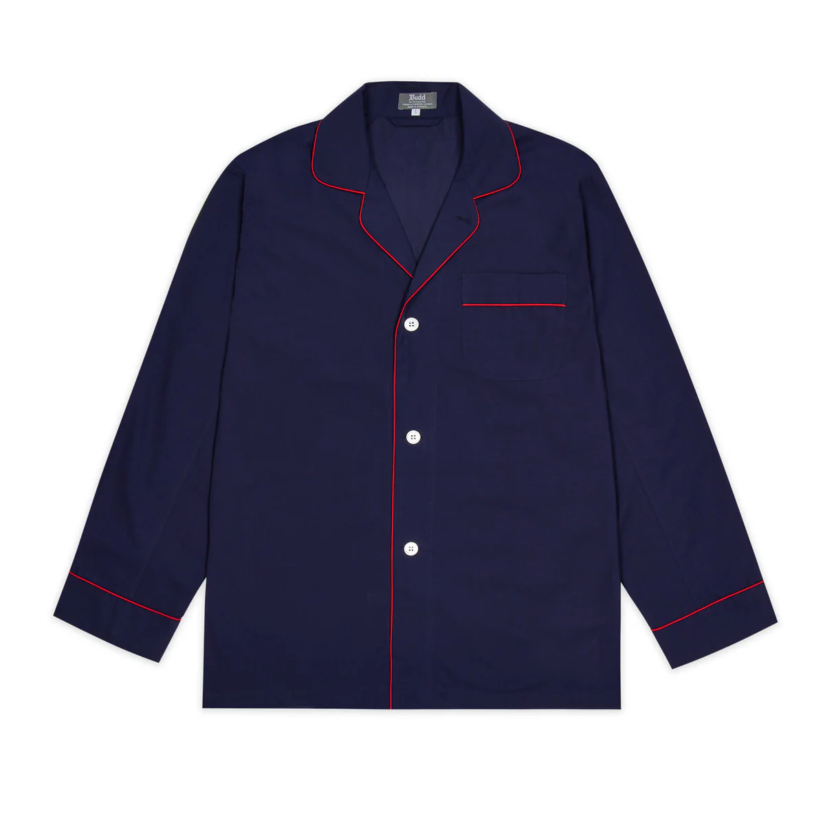 Panama Cotton Pyjamas in Indigo and Red - Image 2