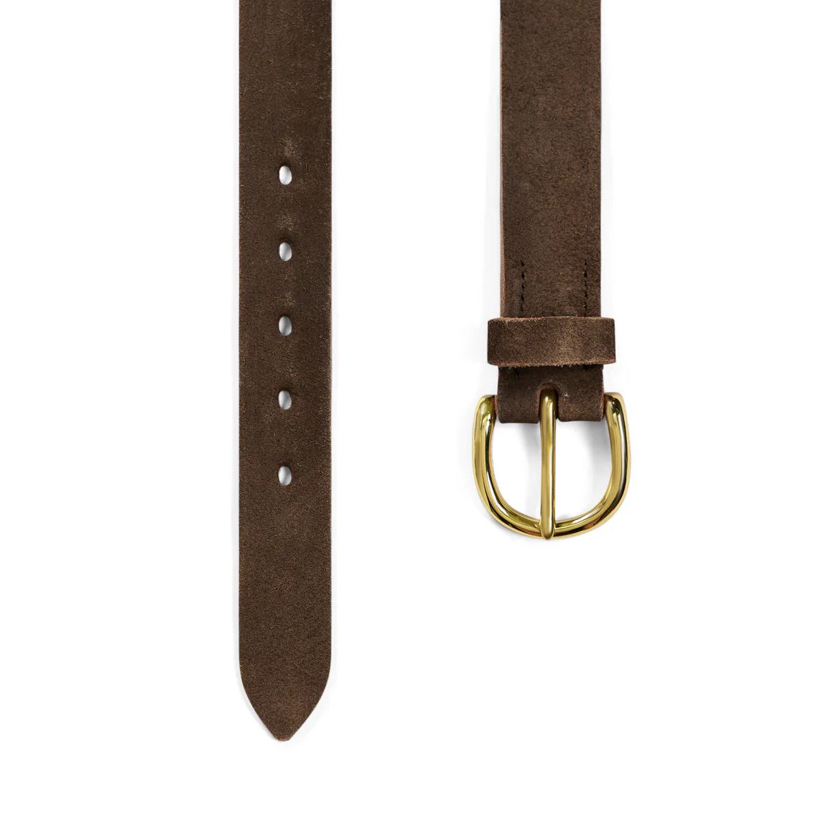 Pembridge Bridle Leather Belt in Dark Brown Suede - Image 2