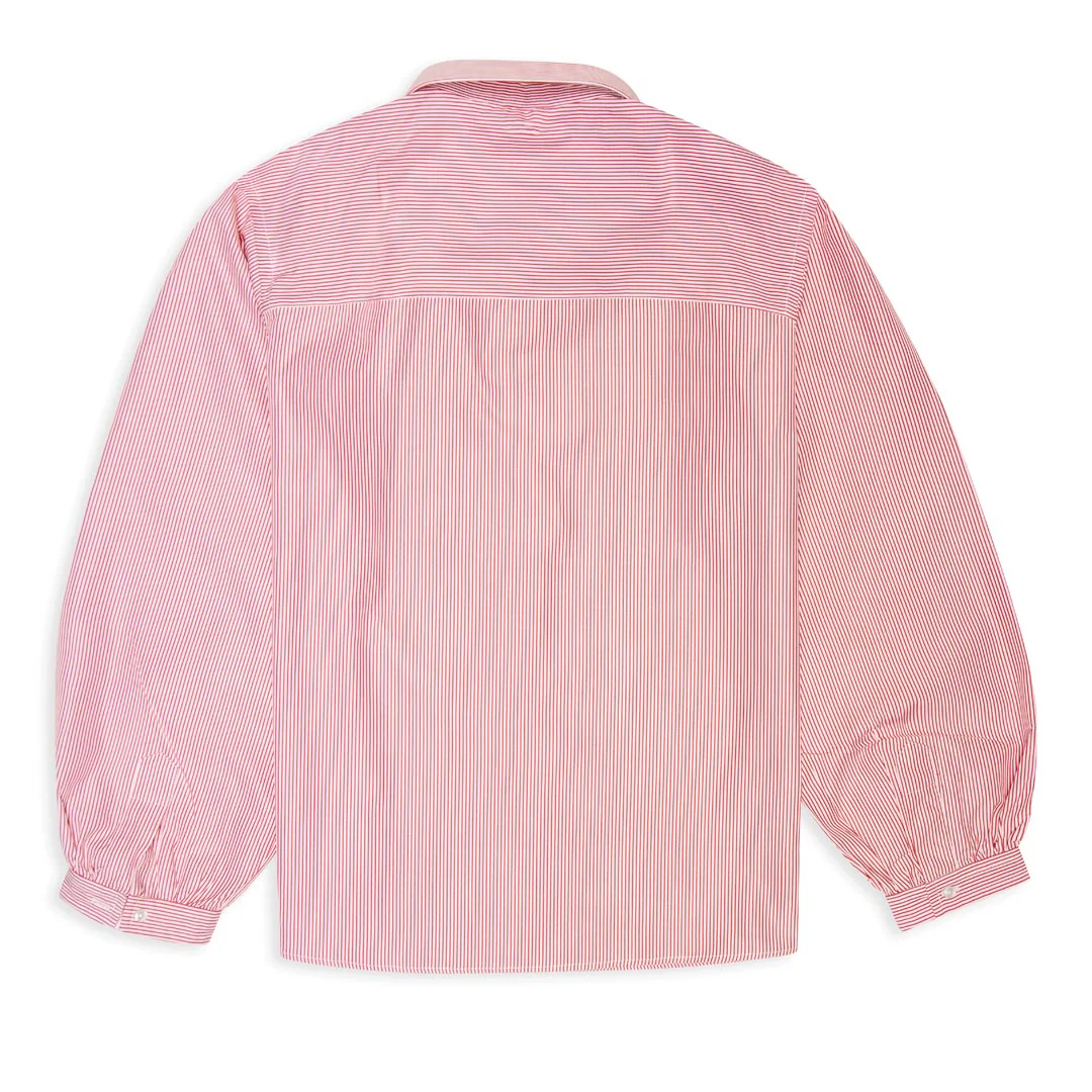 Penny Striped Cotton Blouse in Red - Image 3