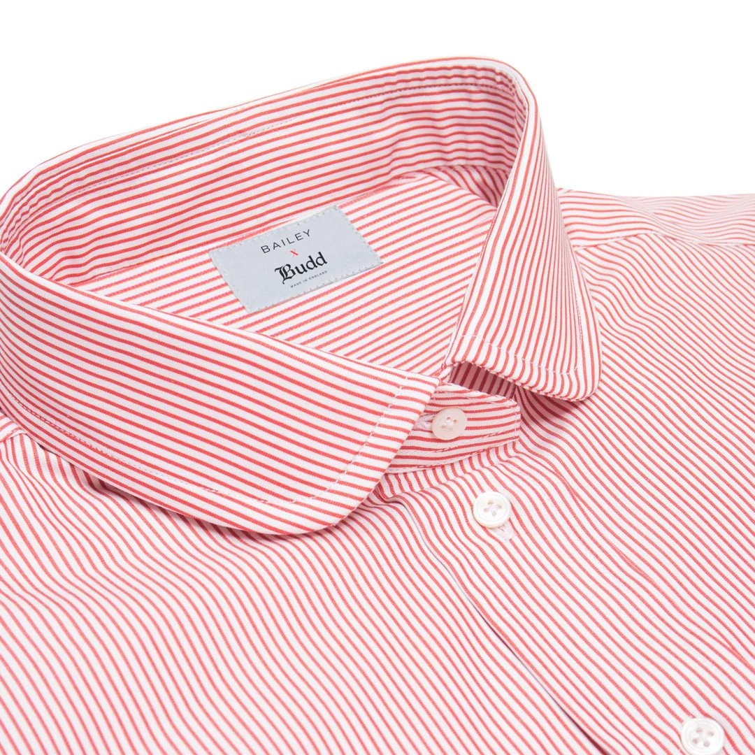 Penny Striped Cotton Blouse in Red - Image 4