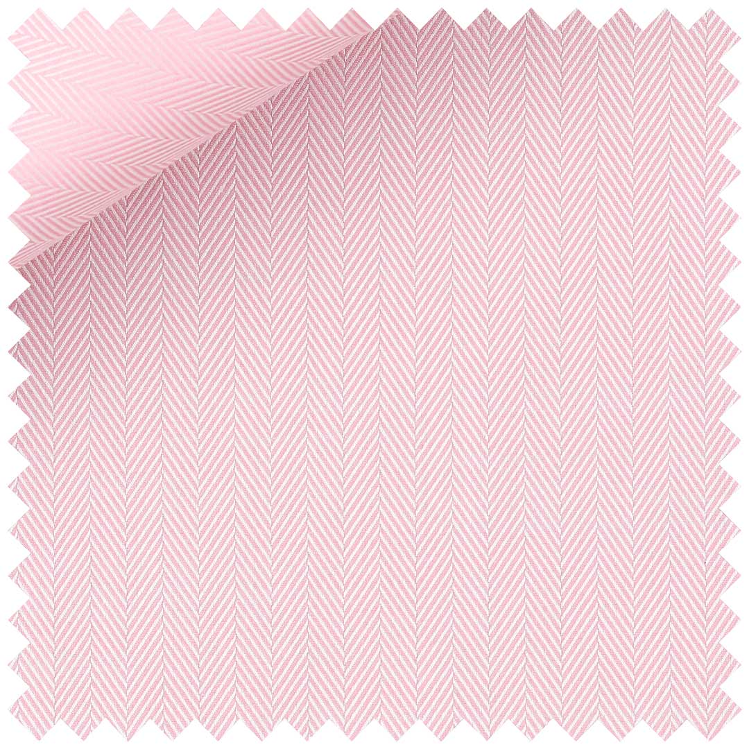 Pink Herringbone Cotton Twill - Image 2