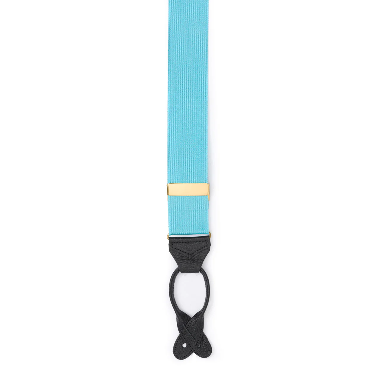 Plain Barathea Braces with Button in Arctic Blue - Image 3