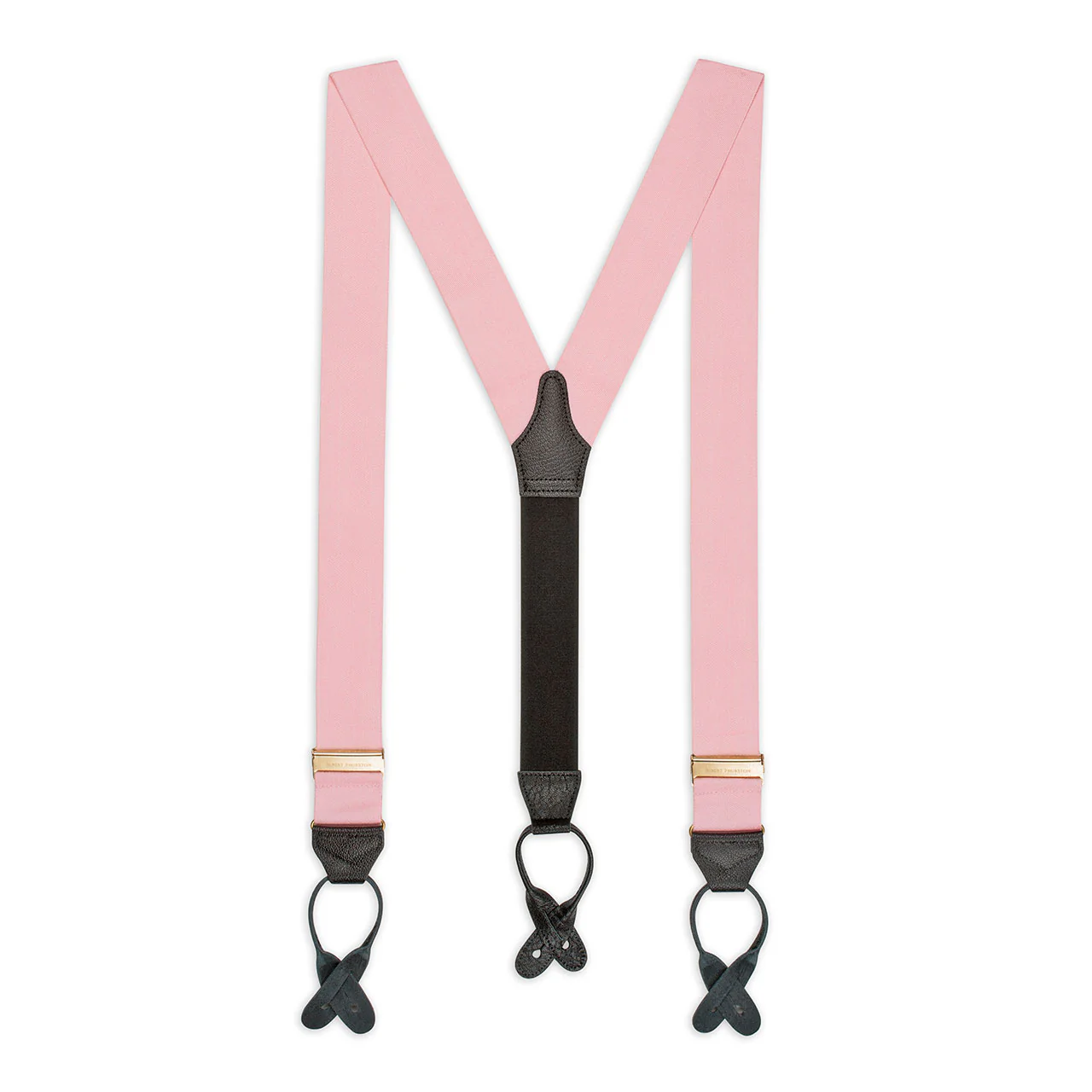 Plain Barathea Braces with Button in Hydranger Pink - Image 3