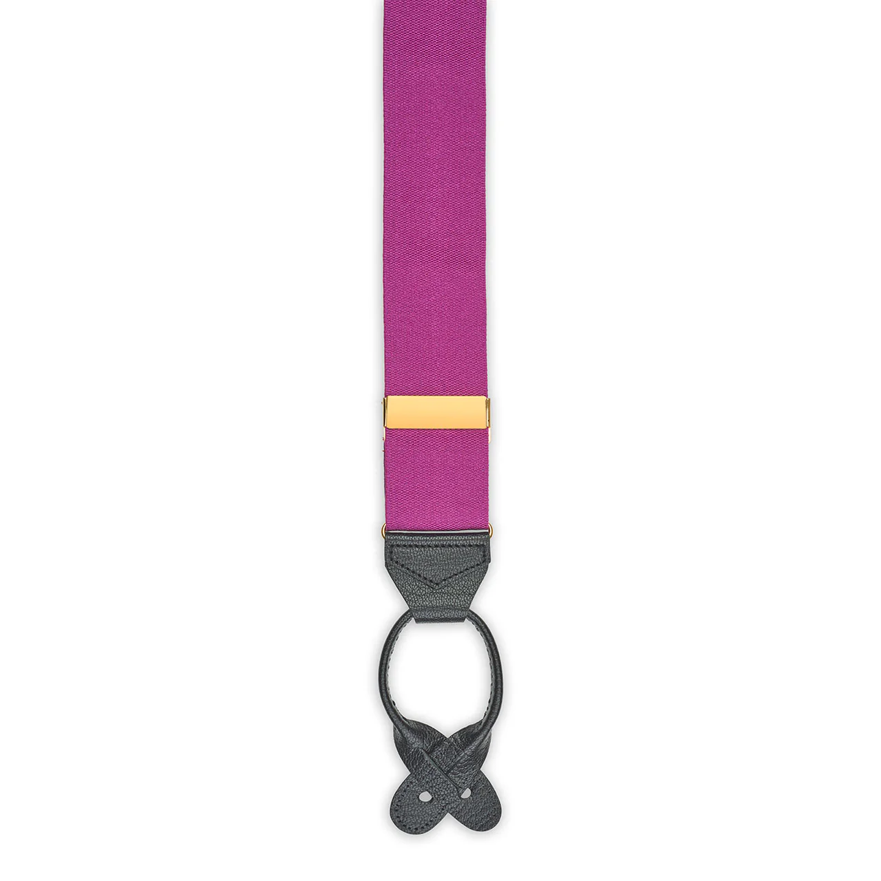 Plain Barathea Braces with Button in Magenta - Image 3