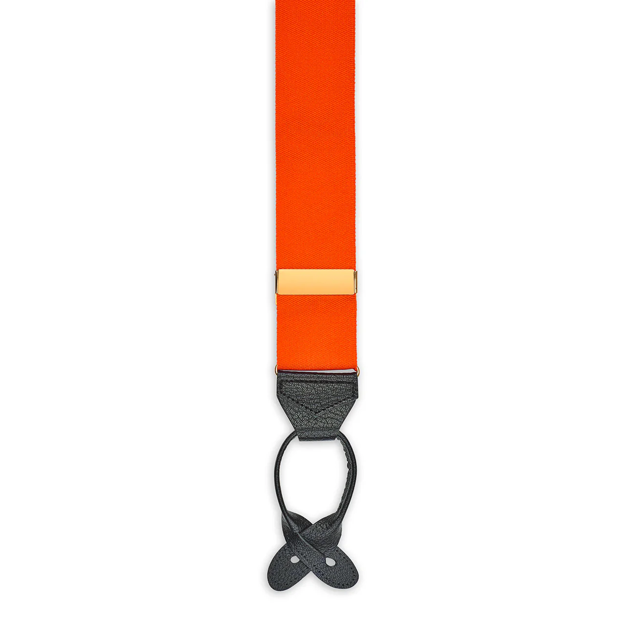 Plain Barathea Braces with Button in Orange - Image 3