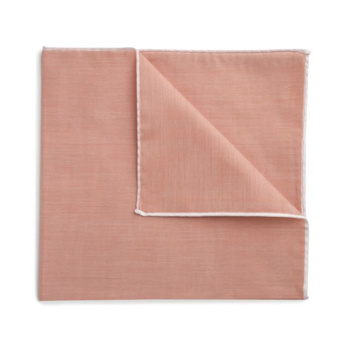 Plain Batiste Cotton Pocket Square in Peach