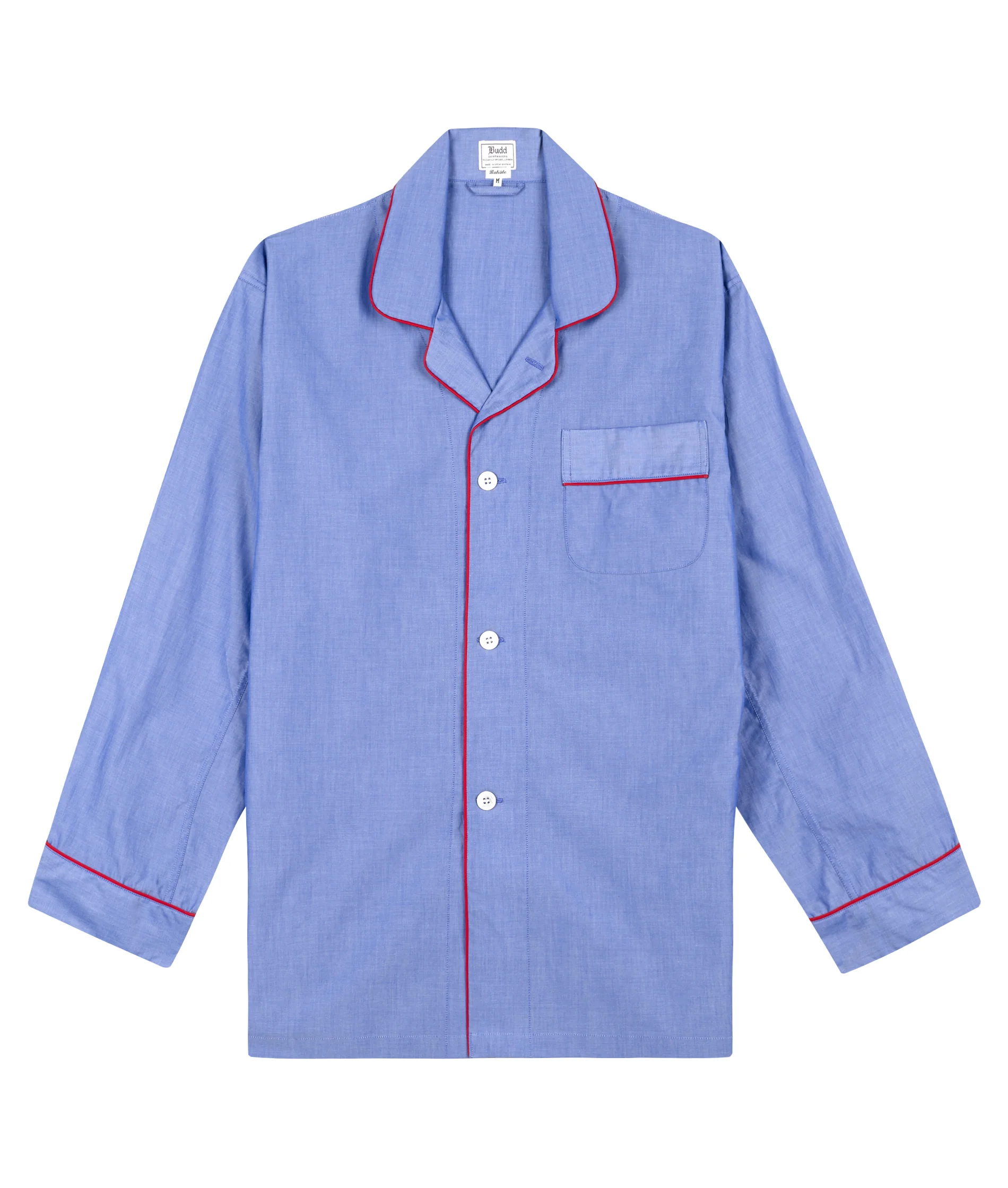 Plain Batiste Pyjamas in Navy and Red - Image 3