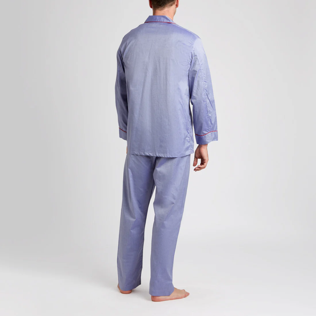 Plain Batiste Pyjamas in Navy and Red - Image 4