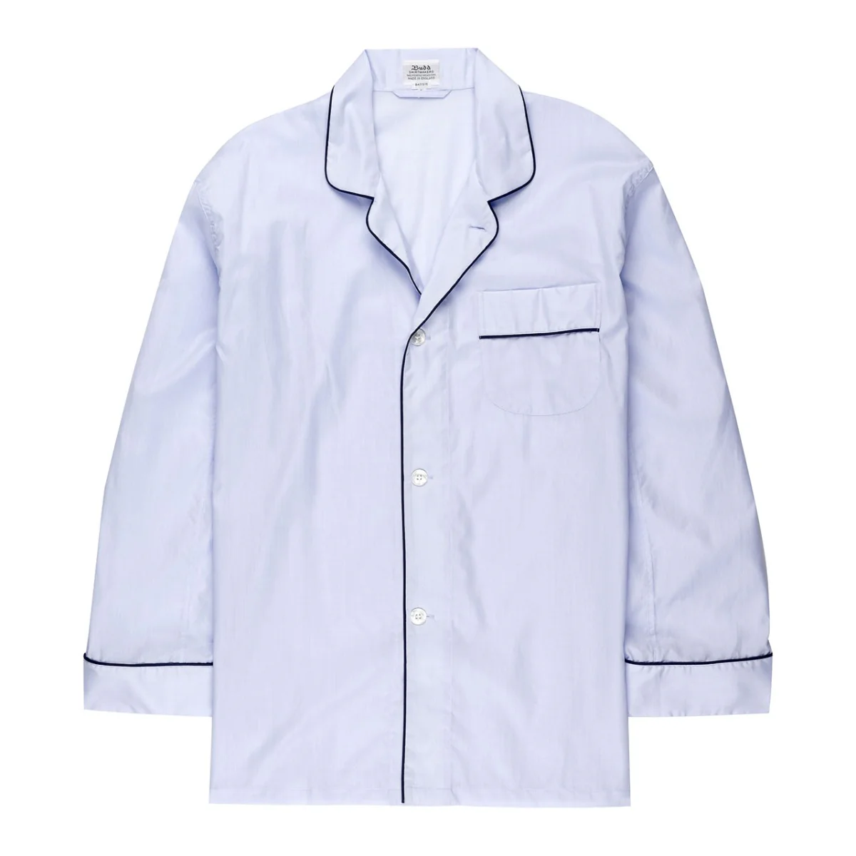 Plain Batiste Pyjamas in Sky and Navy - Image 3