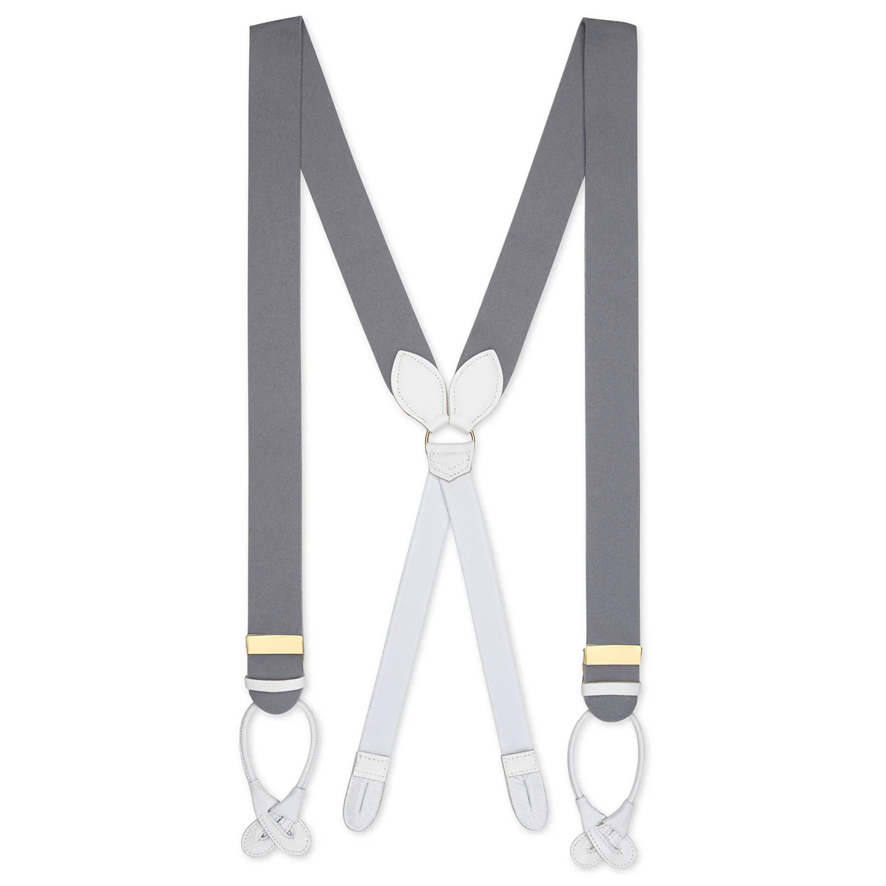 Plain Boxcloth Braces in Grey - Image 2