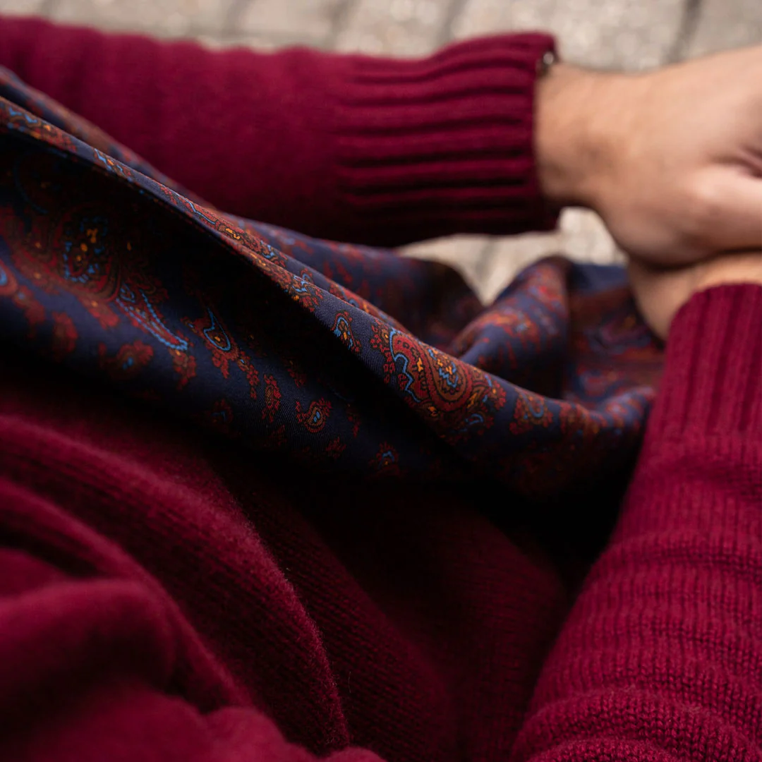 Plain Cashmere Roll Neck Jumper in Claret - Image 4