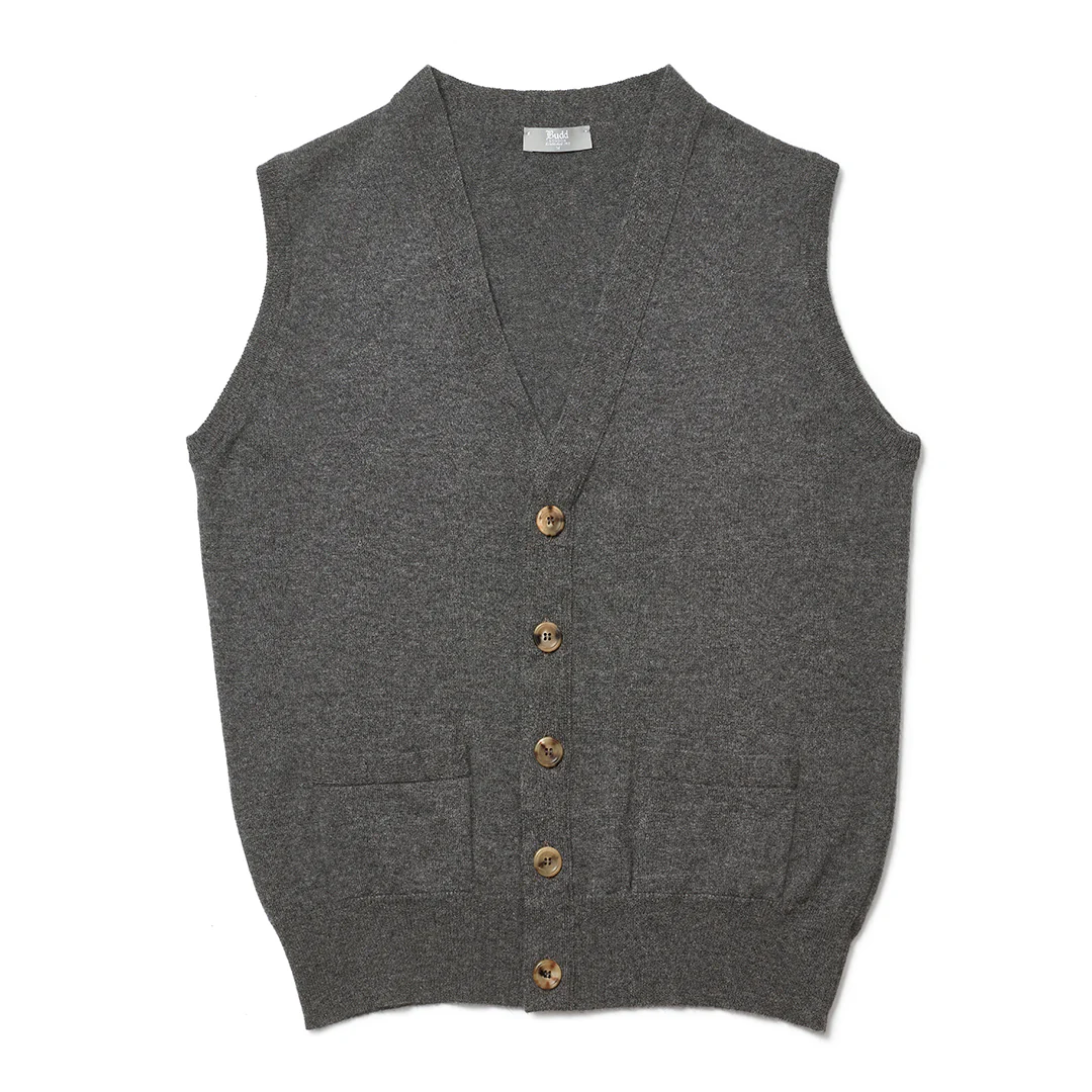 Wilton Scottish Cashmere Sleeveless Cardigan in
