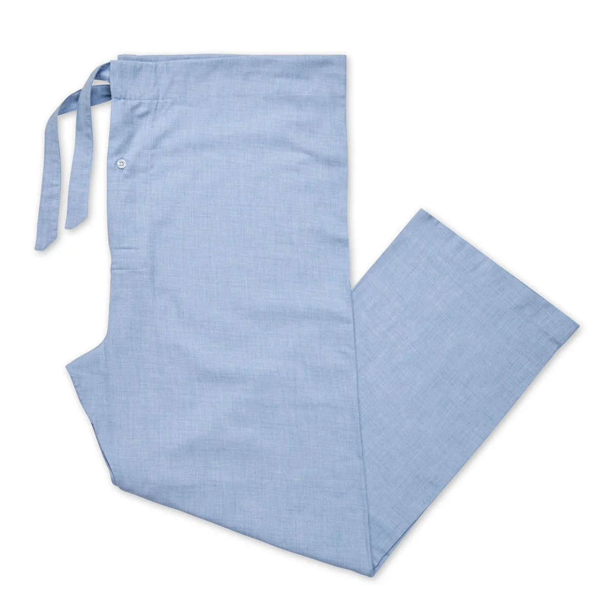 Plain Cotton and Cashmere Pyjamas in Sky Blue - Image 3