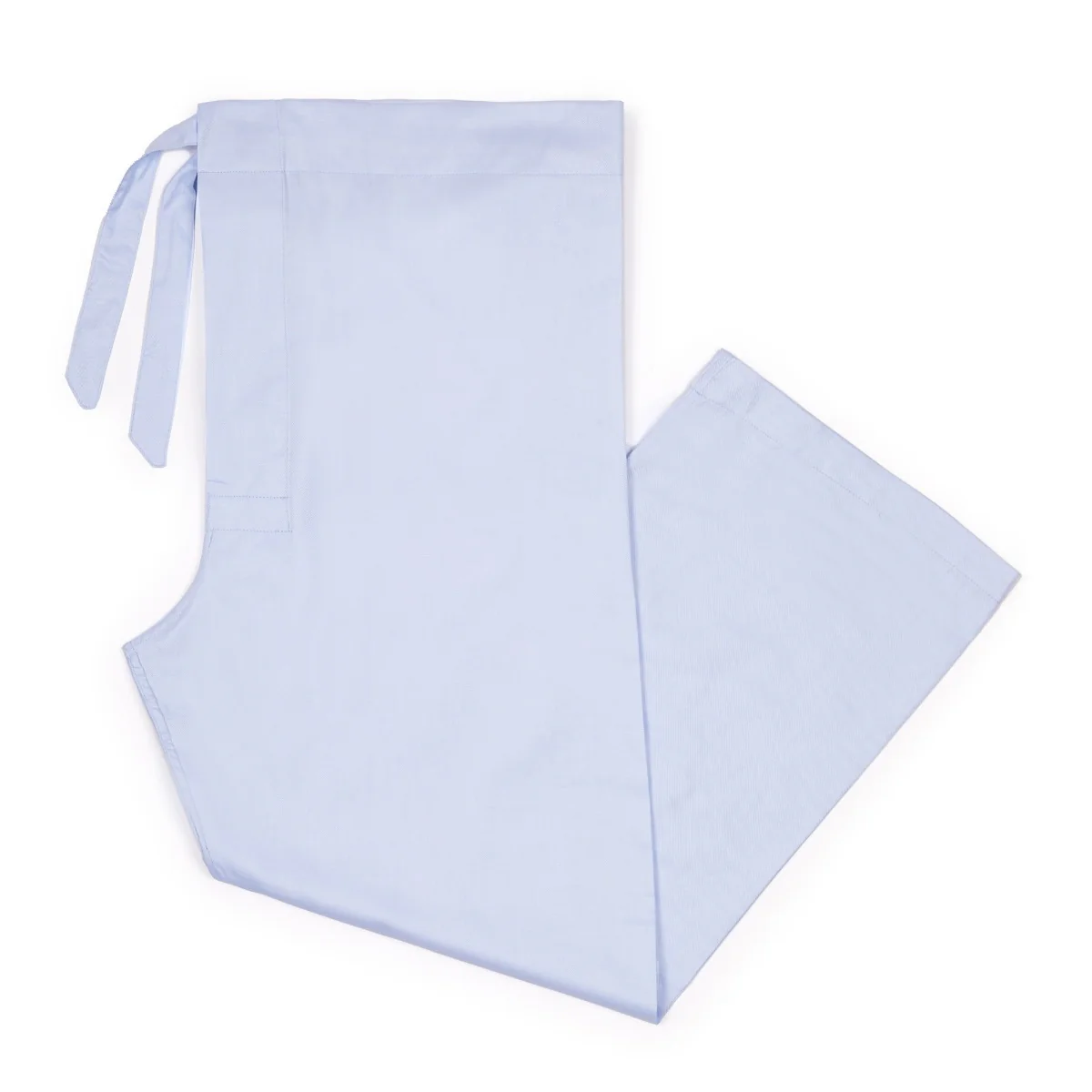 Plain Fine Twill Pyjamas in Sky and White - Image 3