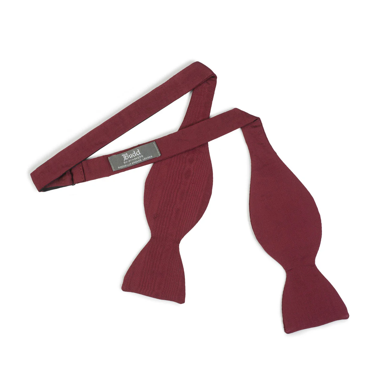 Plain Moire Self Tie Bow in Red - Image 2