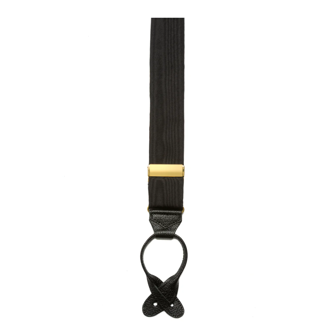 Plain Moire Silk Dress Braces in Black - Image 3