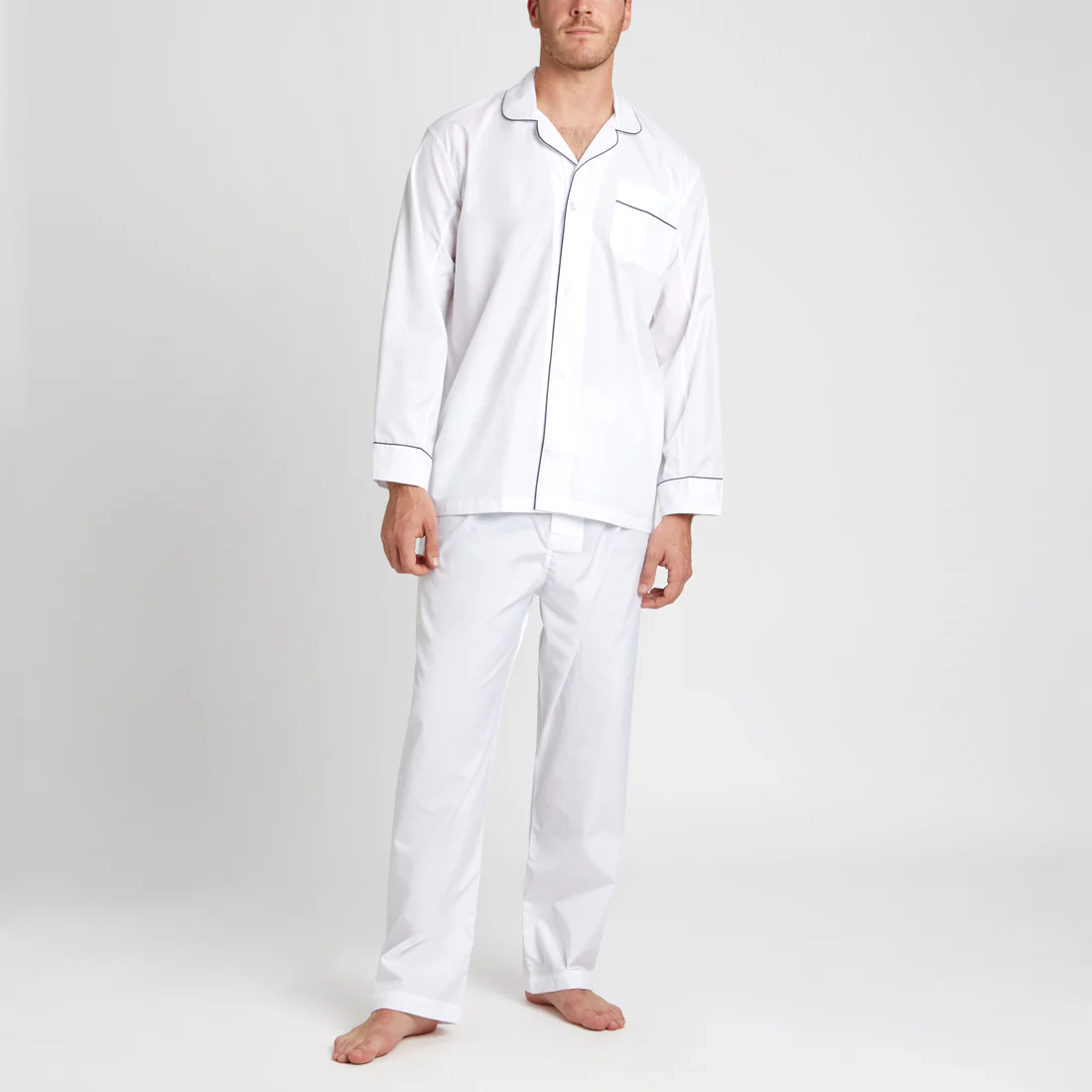 Plain Poplin Pyjamas in White - Image 6