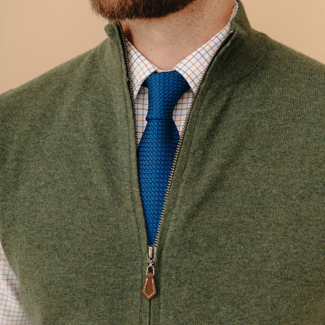 Plain Silk Grenadine Tie in Royal - Image 3