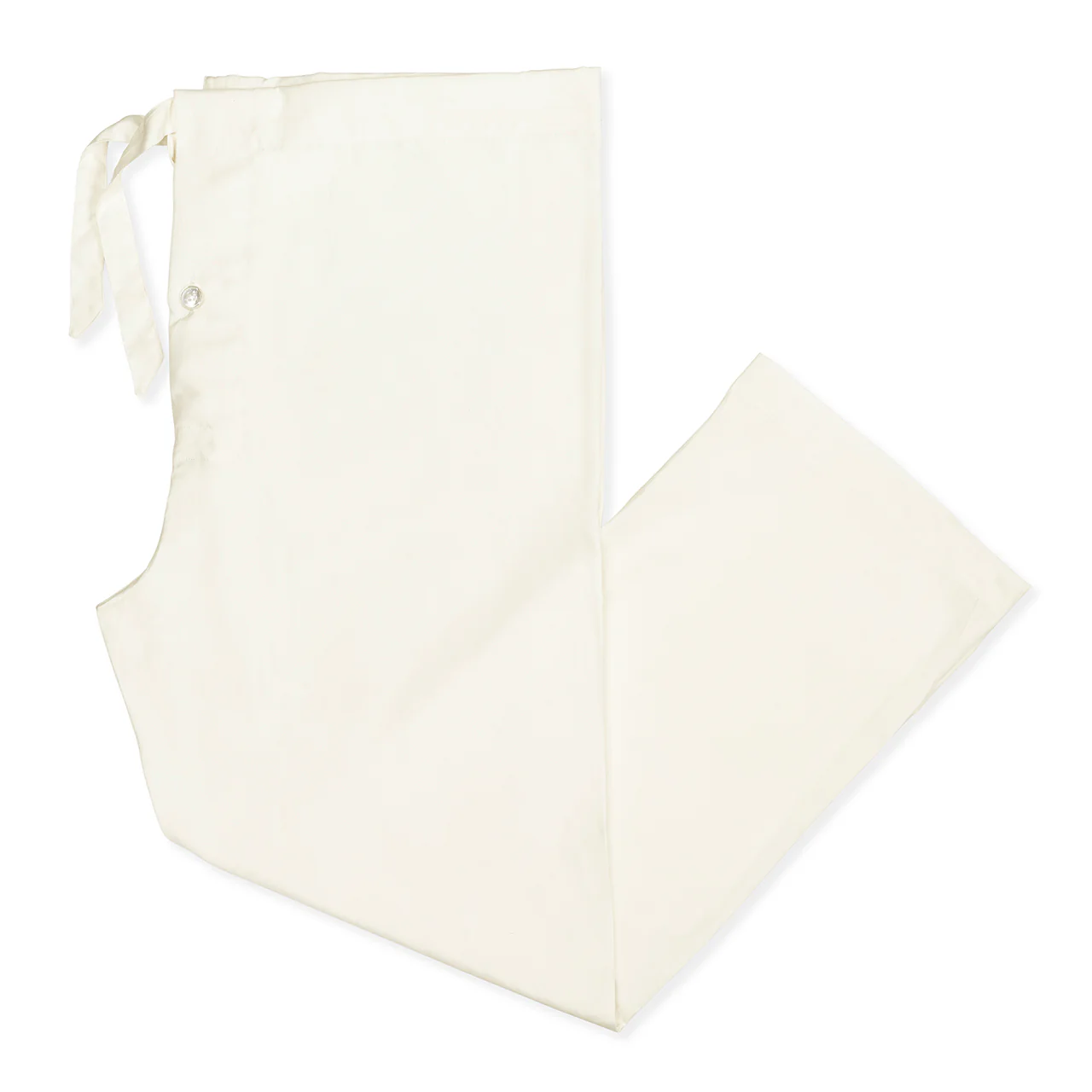 Plain Silk Pyjamas in Cream - Image 3