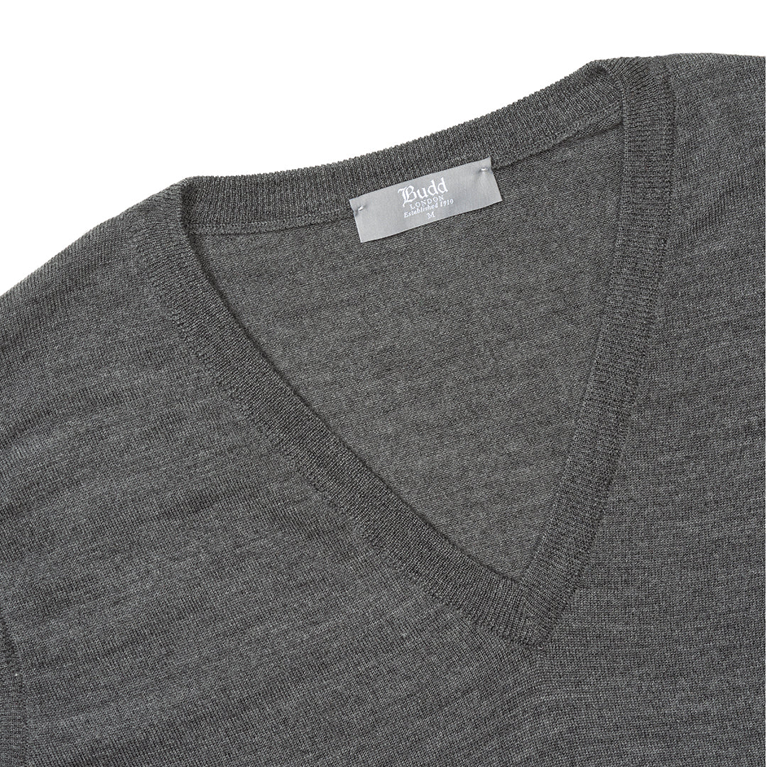 Merino Wool Slip Over Jumper in Smoke - Image 2