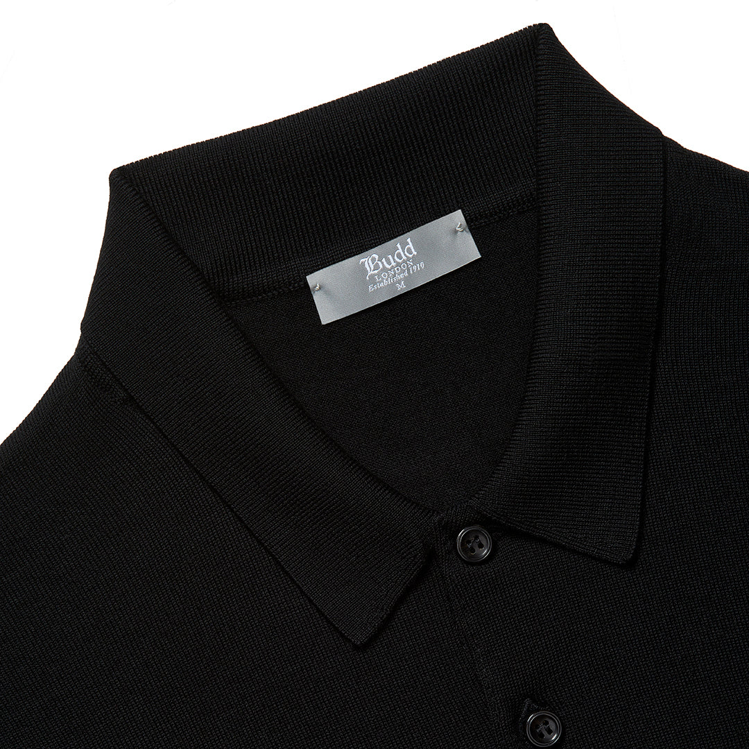 Merino Wool Sports Shirt in Black - Image 2
