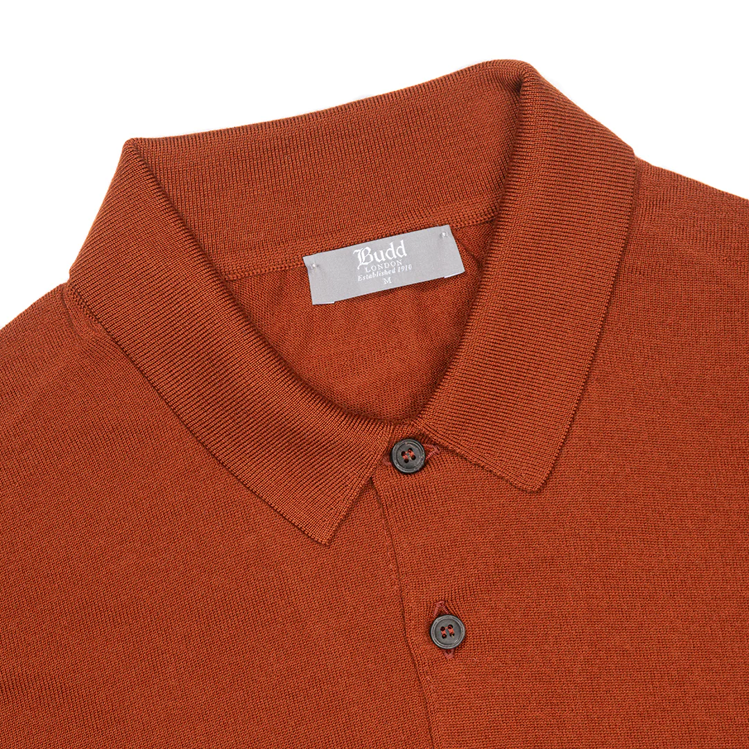 Merino Wool Sports Shirt in Cayenne - Image 2
