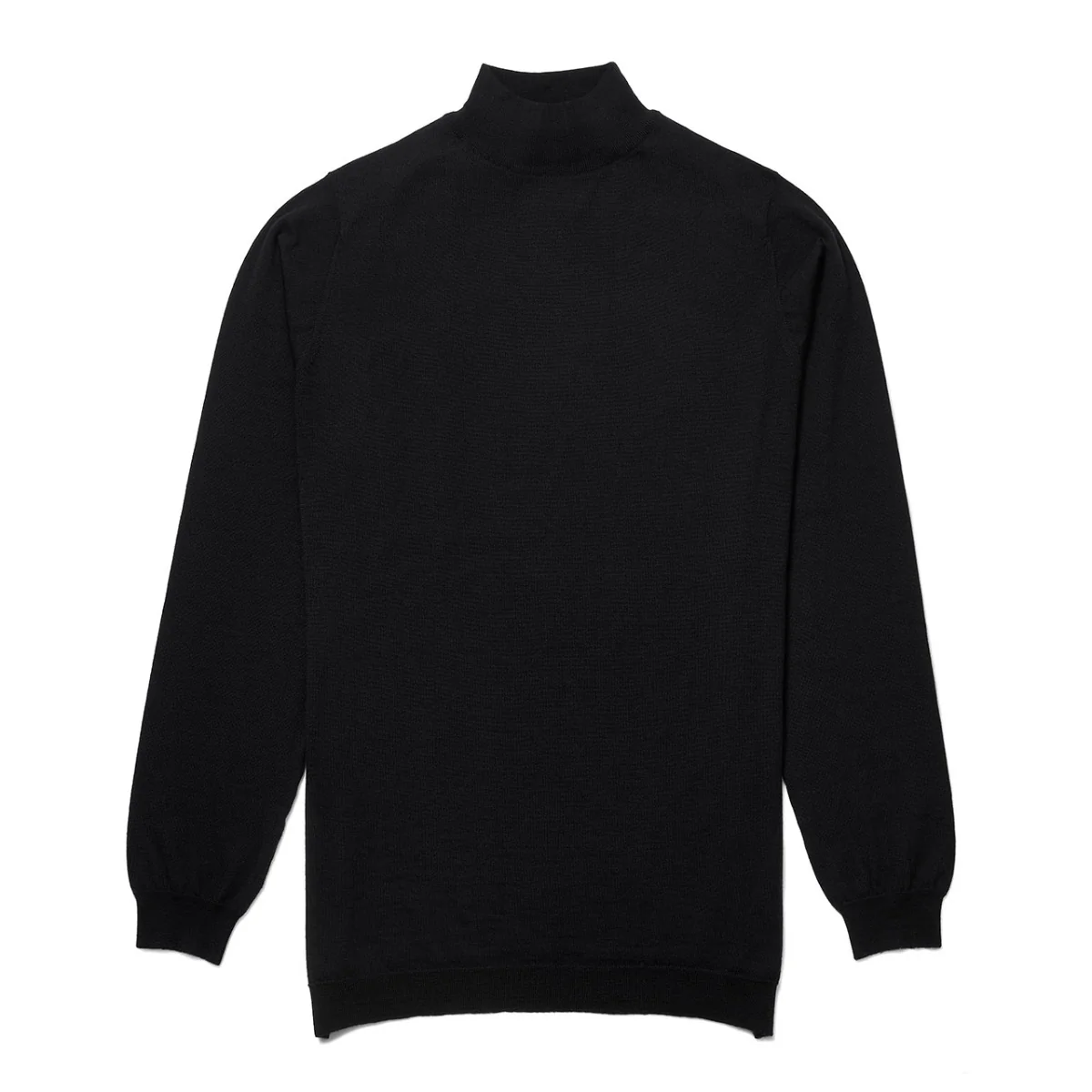 Merino Wool Turtle Neck Jumper in Black
