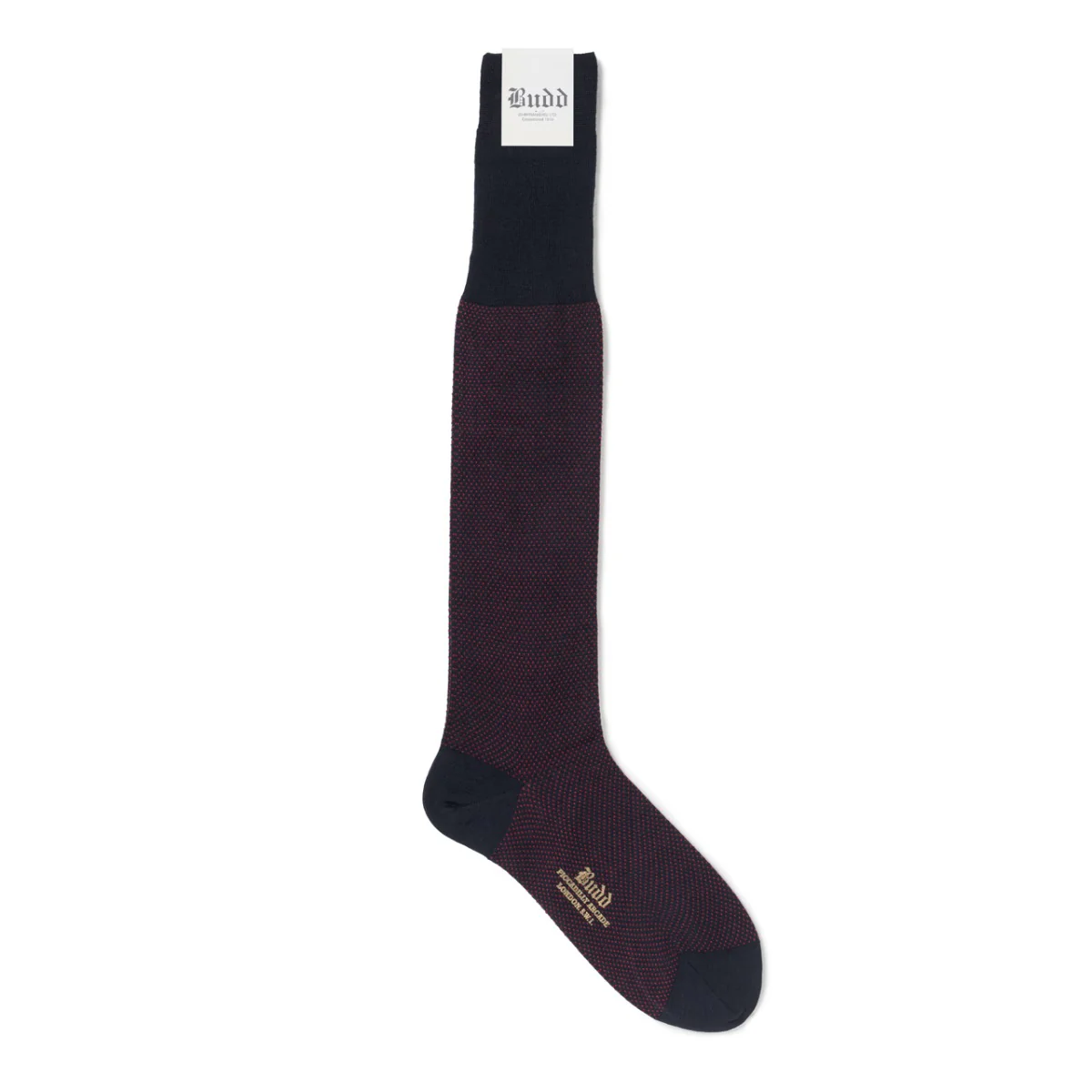 Polka Dot Cotton & Cashmere Long Socks in Navy