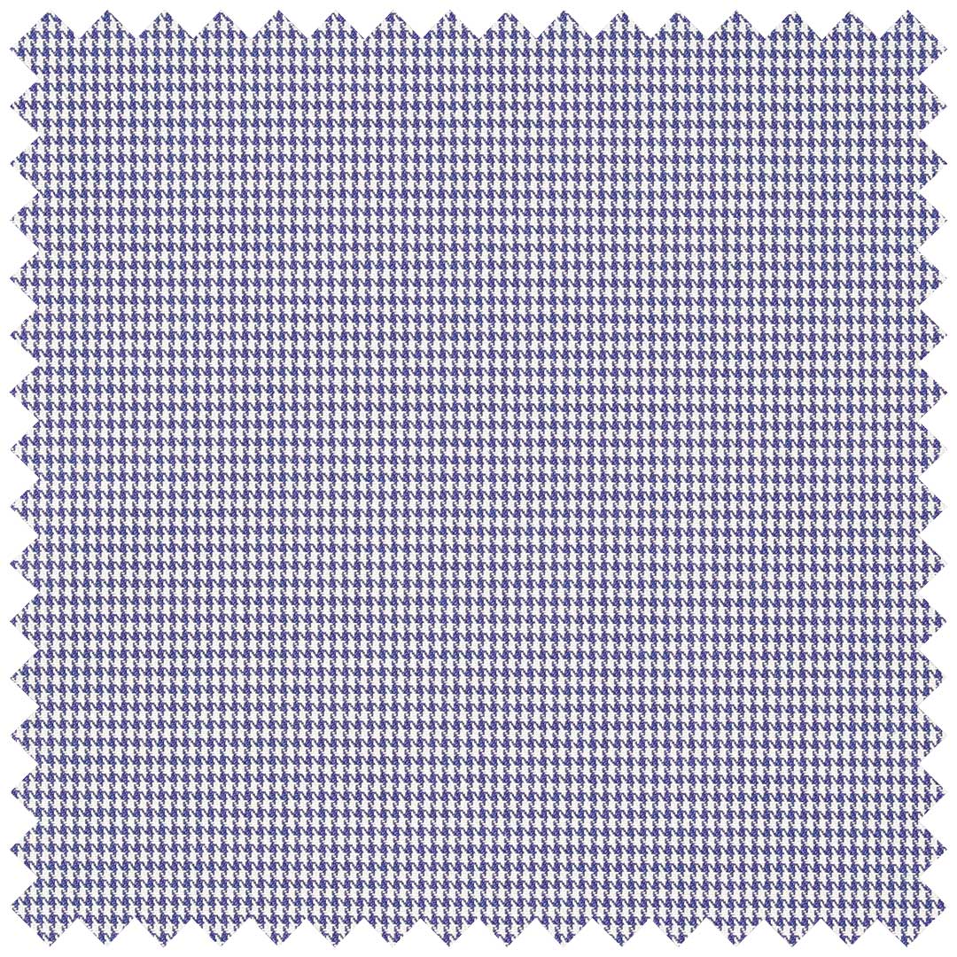 Royal Blue Fine Puppytooth Cotton Twill
